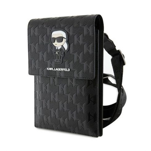 Karl Lagerfeld Saffiano Monogram Ikonik - torbica za telefon (crna)