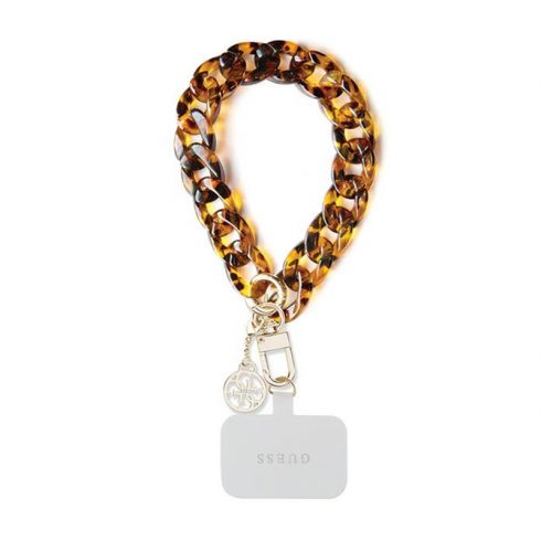 Guess Universal Big Hand Strap Acrylic 4G Charm - Univerzalna narukvica za telefon (smeđa)