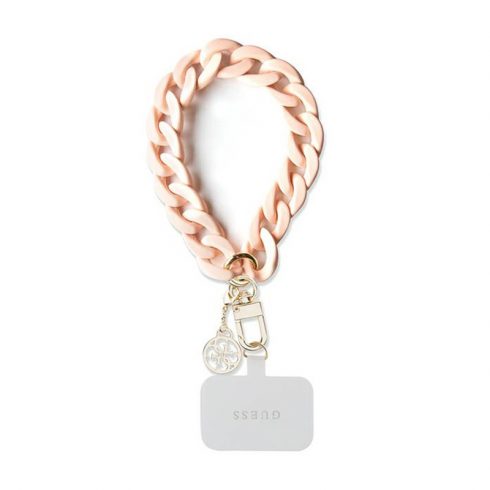 Guess Universal Big Hand Strap Acrylic 4G Charm - Univerzalna narukvica za telefon (roza)