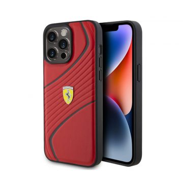   Ferrari Twist Metal Logo - Futrola za iPhone 15 Pro Max (crvena)