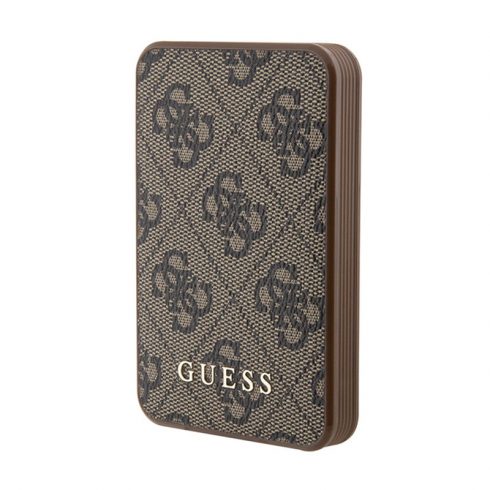 Guess 4G Leather Metal Logo - Power Bank 5000 mAh 15W (smeđa)