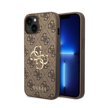 Guess 4G Big Metal Logo - Futrola za iPhone 15 Plus (smeđa)