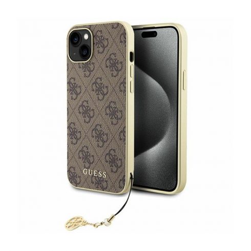 Guess 4G Charms Collection - iPhone 15 Case (smeđa)