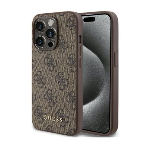 Guess 4G Metal Gold Logo - Futrola za iPhone 15 Pro (smeđa)