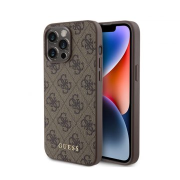   Guess 4G Metal Gold Logo - Maska za iPhone 15 Pro Max (smeđa)