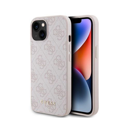 Guess 4G Metal Gold Logo - Futrola za iPhone 15 (roza)