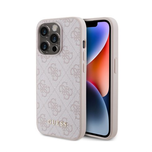 Guess 4G Metal Gold Logo - Futrola za iPhone 15 Pro (roza)