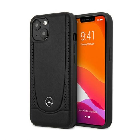 Mercedes Leather Urban Line - maska ​​za iPhone 15 Plus (crna)