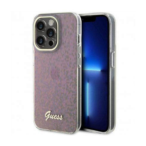 Guess IML Faceted Mirror Disco Iridescent - iPhone 15 Pro Case (roza)