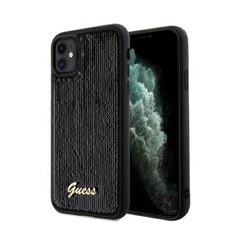 Guess Sequin Script Metal - futrola za iPhone 11 (crna)