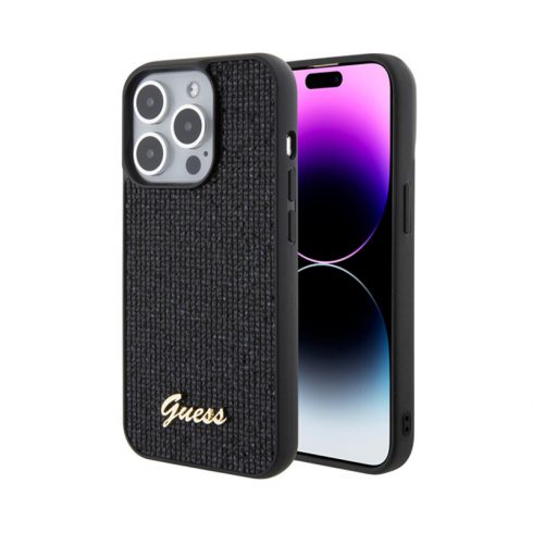 Guess Disco Metal Script - maska ​​za iPhone 15 Pro crna)