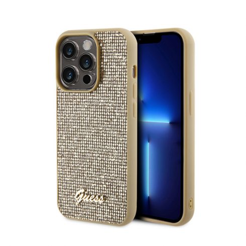 Guess Disco Metal Script - Maska za iPhone 15 Pro (zlatna)