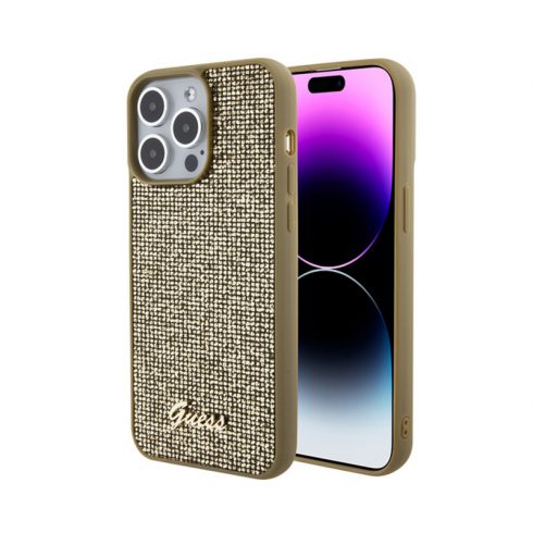 Guess Disco Metal Script - Maska za iPhone 15 Pro Max (zlatna)