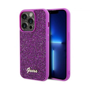 Guess Disco Metal Script - iPhone 14 Pro Case (fuksija)