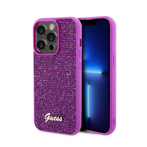 Guess Disco Metal Script - Maska za iPhone 15 Pro (Fuchsia)