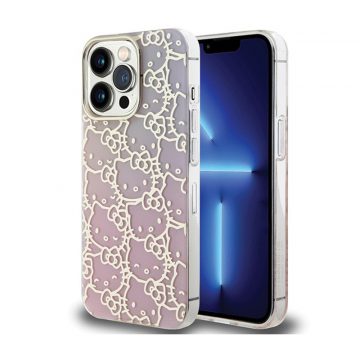   Hello Kitty IML Gradient Electrop Crowded Kitty Head - maska ​​za iPhone 14 Pro (roza)