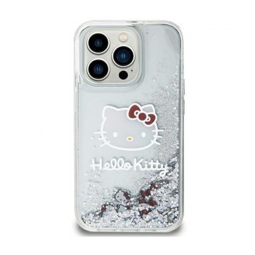   Hello Kitty Liquid Glitter Charms Kitty Head - maska ​​za iPhone 11 (srebrna)