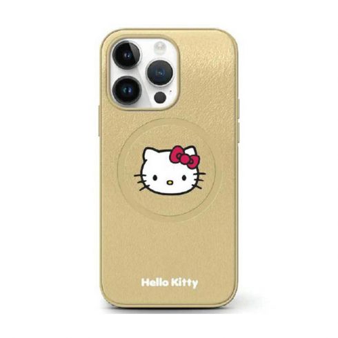 Hello Kitty kožna Kitty Head MagSafe - maska ​​za iPhone 13 Pro (zlatna)