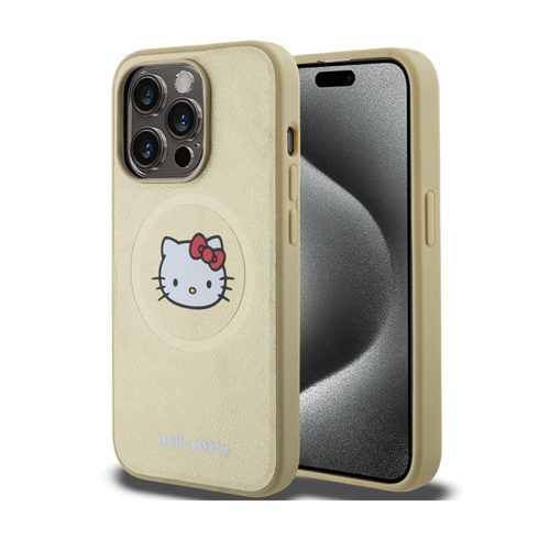 Hello Kitty kožna Kitty Head MagSafe - maska ​​za iPhone 14 Pro Max (zlatna)