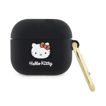   Hello Kitty silikonska 3D glava mace - futrola za AirPods 3 (crna)