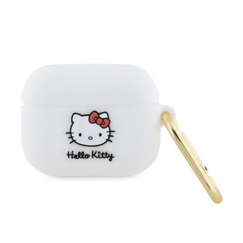 Hello Kitty silikonska 3D glava mace - futrola za AirPods Pro (bijela)