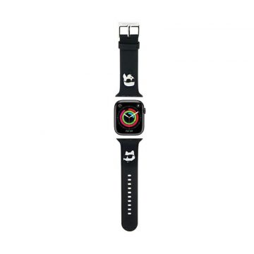   Karl Lagerfeld 3D Rubber Karl & Choupette Heads NFT - remen za Apple Watch 38/40/41 mm (crni)