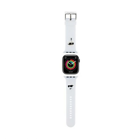 Karl Lagerfeld 3D Rubber Karl & Choupette Heads NFT - remen za Apple Watch 42/44/45/49 mm (bijeli)