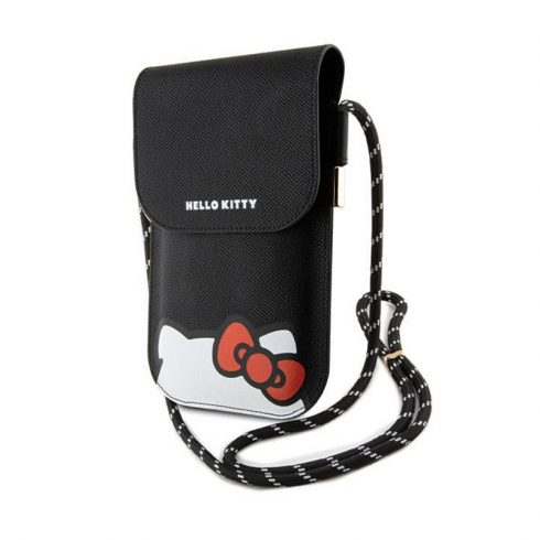 Hello Kitty Leather Hiding Kitty Cord - torba za telefon preko ramena (crna)