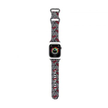   Hello Kitty silikonske mašnice i pruge - remen za Apple Watch 38/40/41 mm (crni)