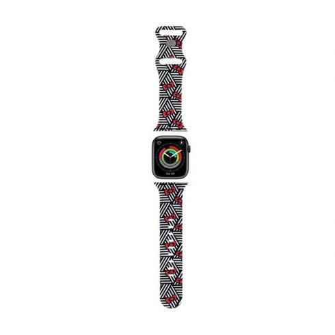 Hello Kitty silikonske mašnice i pruge - remen za Apple Watch 38/40/41 mm (crni)