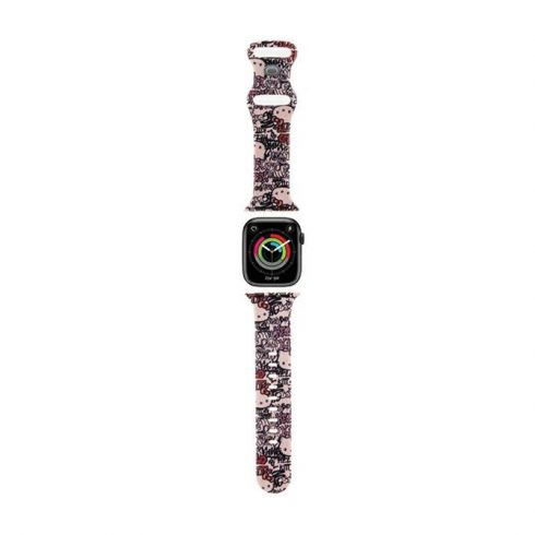 Hello Kitty Silicone Tags Graffiti - remen za Apple Watch 38/40/41 mm (roza)