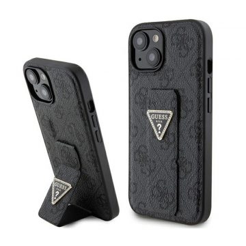   Guess Grip Stand 4G Triangle Strass Logo - iPhone 15 Case (crna)