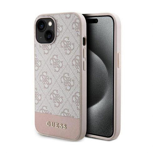 Guess 4G Bottom Stripe Collection - iPhone 15 Case (roza)