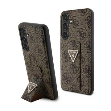   Guess Grip Stand 4G Triangle Strass Logo - Case Samsung Galaxy S24 (smeđa)