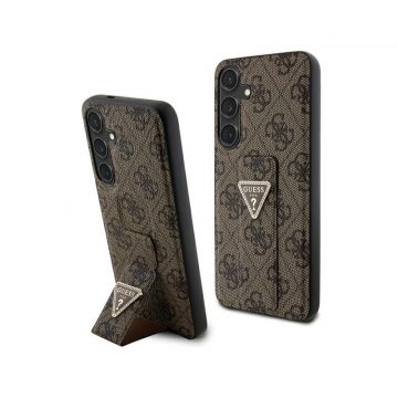   Guess Grip Stand 4G Triangle Strass Logo - Case Samsung Galaxy S24+ (smeđa)