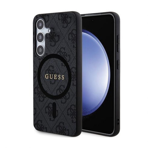 Guess 4G kolekcija Leather Metal Logo MagSafe - Case za Samsung Galaxy S24 (crna)