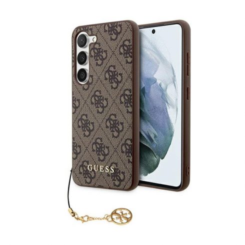 Guess 4G Charms Collection - maska ​​za Samsung Galaxy S24 (smeđa)