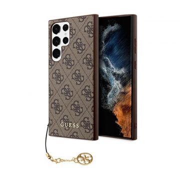   Guess 4G Charms Collection - maska ​​za Samsung Galaxy S24 Ultra (smeđa)