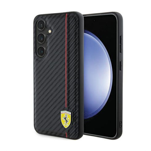 Ferrari Carbon Printed Line - maska ​​za Samsung Galaxy S24 (crna)