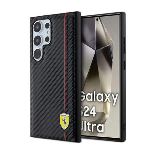 Ferrari Carbon Printed Line - Case Samsung Galaxy S24 Ultra (crna)