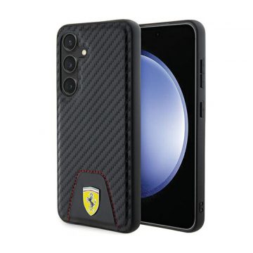   Ferrari Carbon Stitched Bottom - Case za Samsung Galaxy S24 (crna)