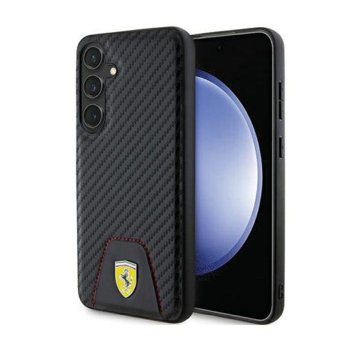 Ferrari Carbon Stitched Bottom - Case za Samsung Galaxy S24+ (crna)