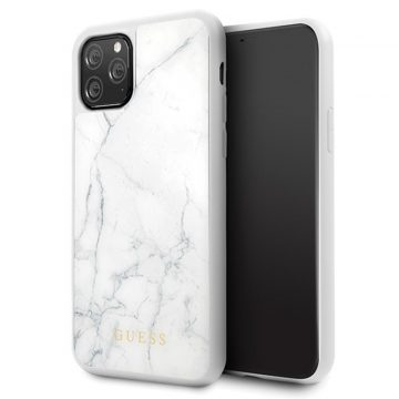   Guess Marble Tempered Glass Hardcase - Case iPhone 11 Pro (bijela)