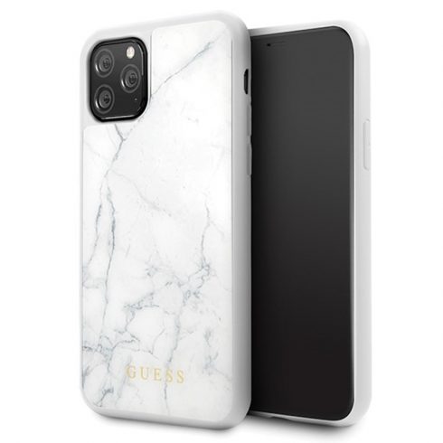 Guess Marble Tempered Glass Hardcase - Case iPhone 11 Pro (bijela)