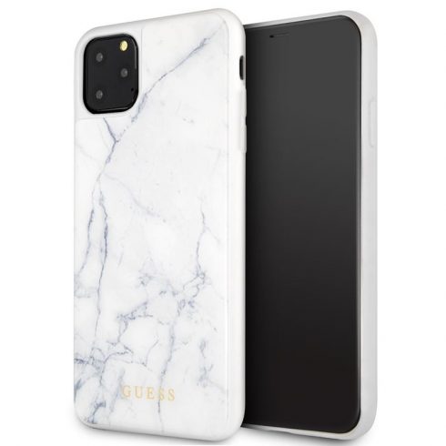 Guess Marble Tempered Glass Hardcase - Futrola za iPhone 11 Pro Max (bijela)