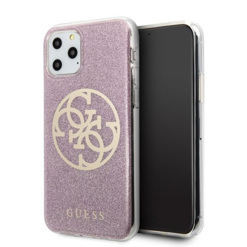 Guess Circle Glitter 4G - Maska za iPhone 11 Pro (roza)