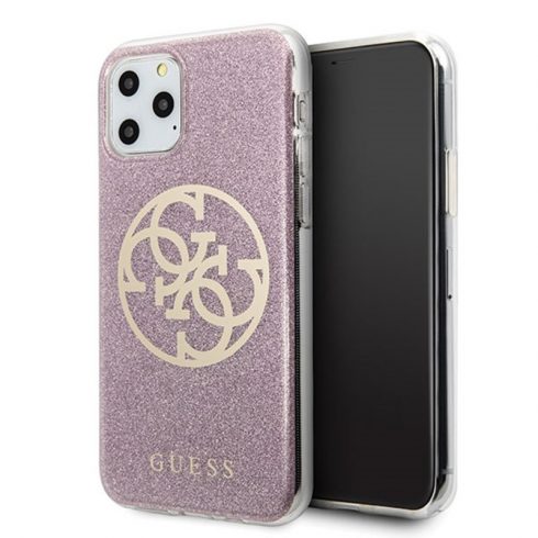 Guess Circle Glitter 4G - maska ​​za iPhone 11 Pro Max (rumena)