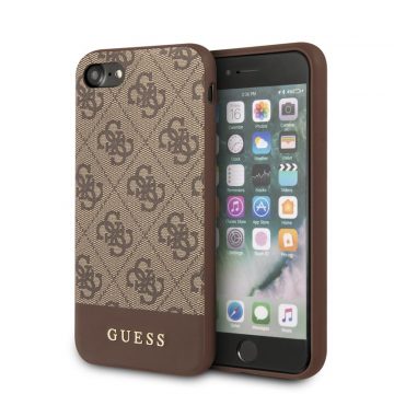   Guess 4G Bottom Stripe Collection - Etui iPhone SE 2020 / 8 / 7 (smeđi)