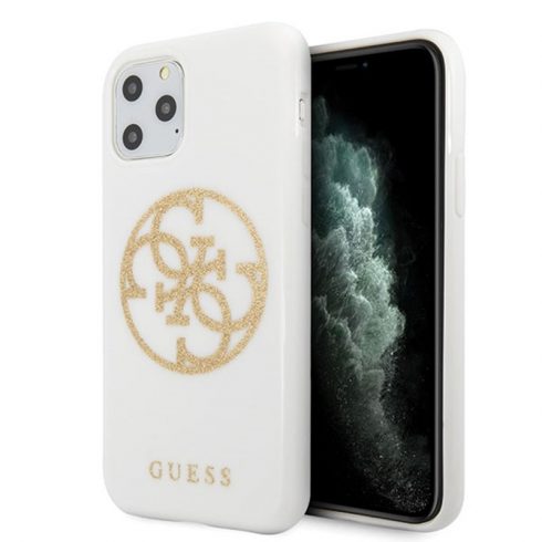 Guess Circle Glitter 4G - Maska za iPhone 11 Pro Max (bijela)