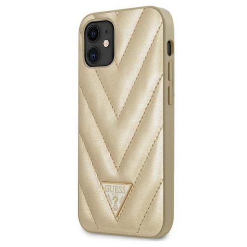 Guess V Quilted - Maska za iPhone 12 mini (zlatna)